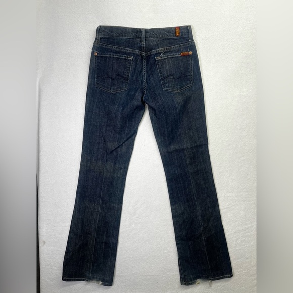 7 For All Mankind Bootcut Jeans Womens 29 Waist Stretch Blue Denim Faded 1686 - Picture 9 of 11
